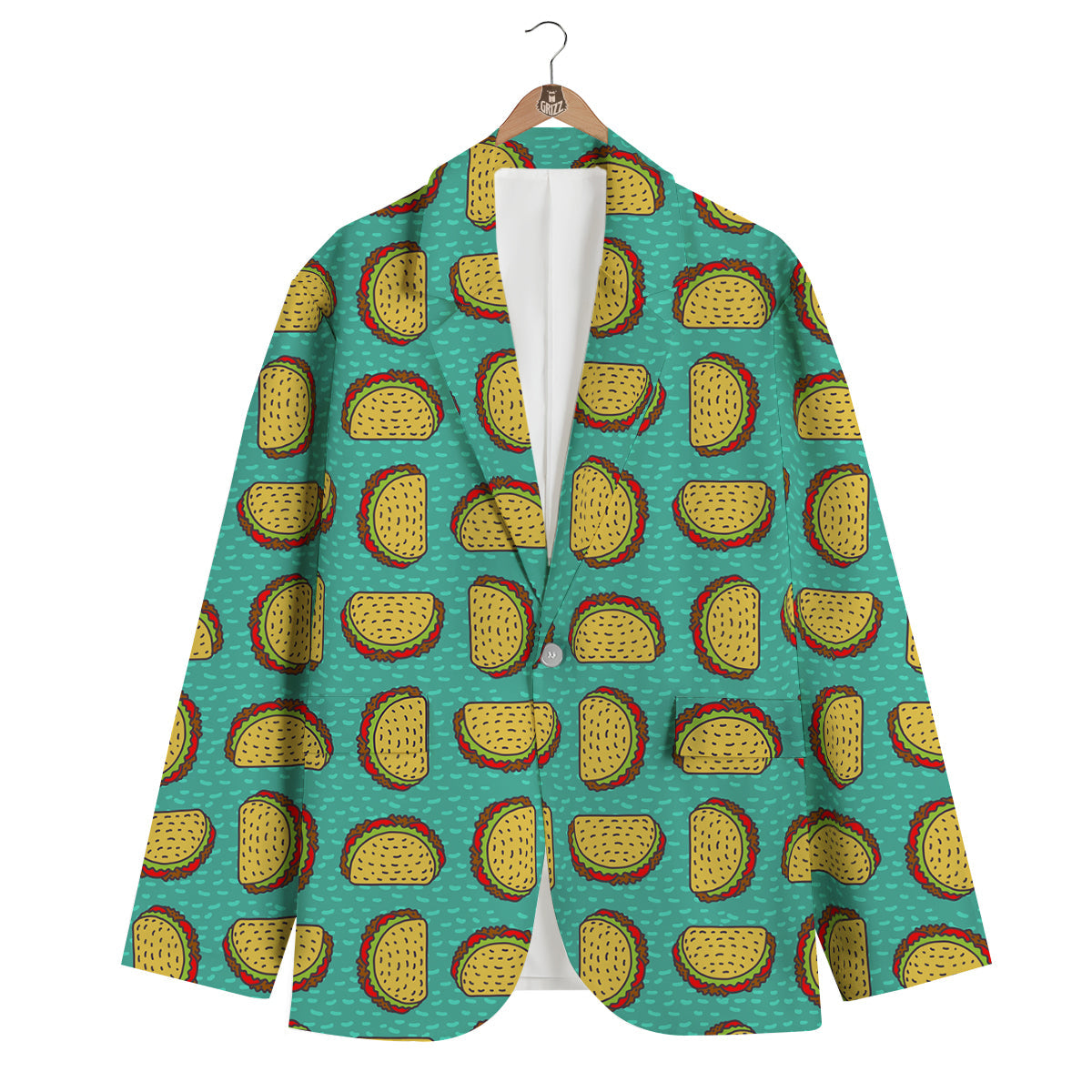 Taco Print Pattern Men's Blazer-grizzshop