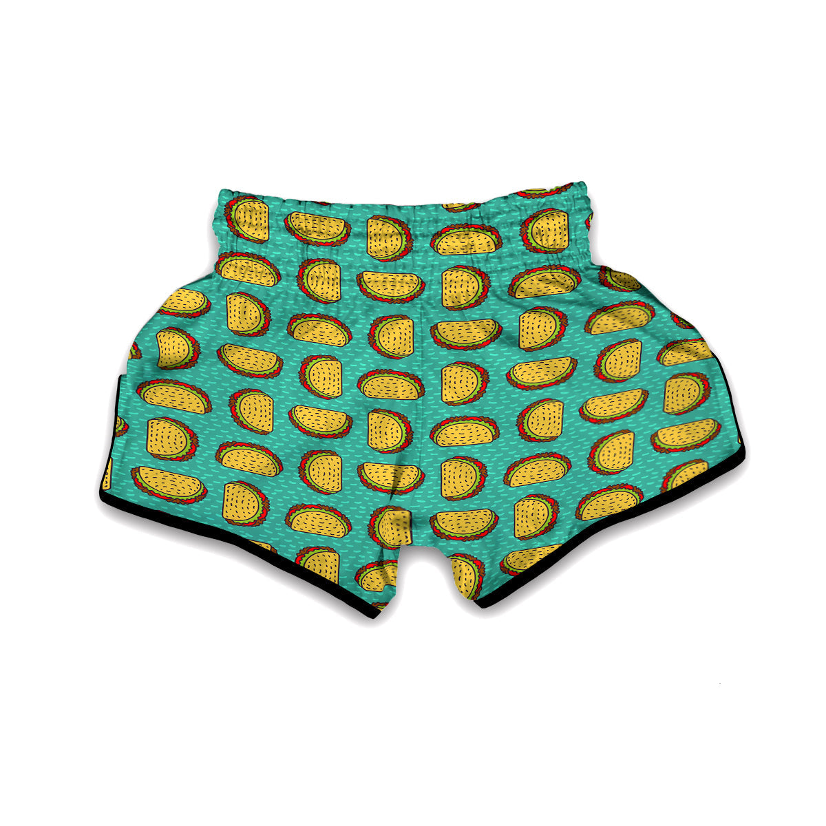 Taco Print Pattern Muay Thai Boxing Shorts-grizzshop