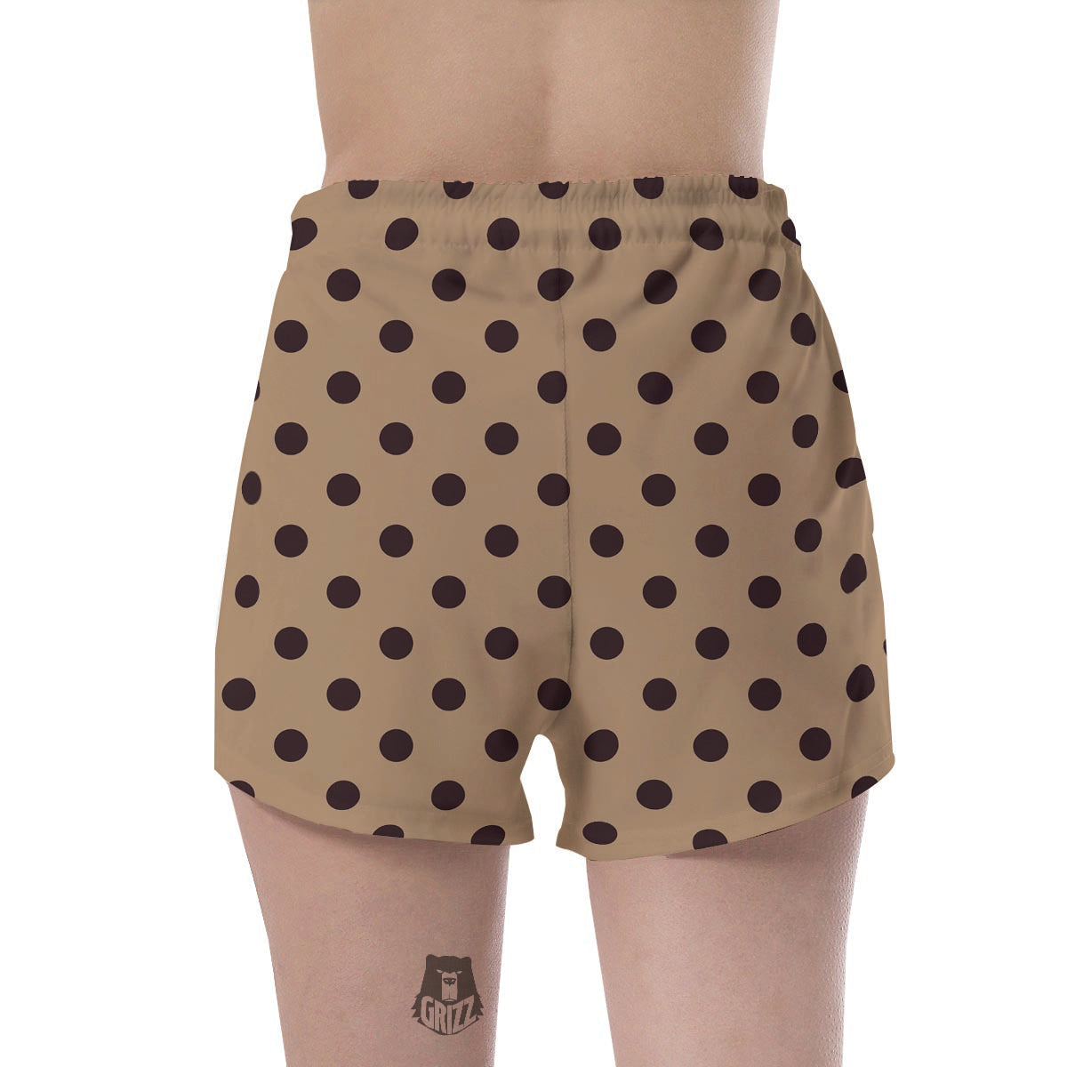 Tan And Black Tiny Polka Dot Women's Shorts-grizzshop