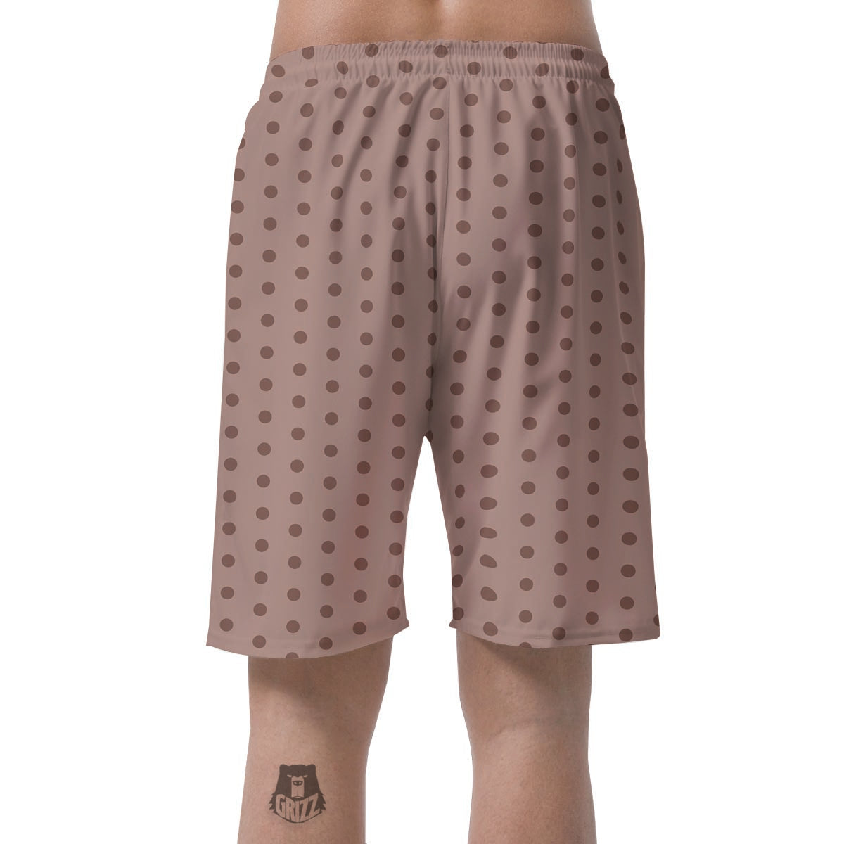 Tan Brown Polka Dot Men's Shorts-grizzshop