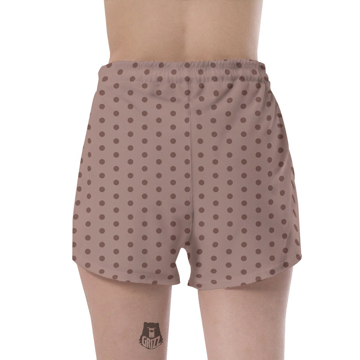 Tan Brown Polka Dot Women's Shorts-grizzshop