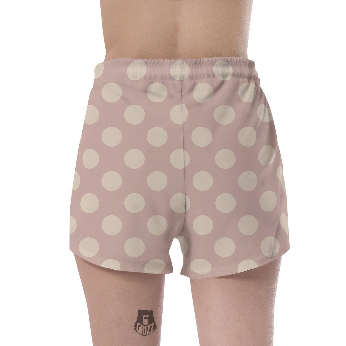 Tan Polka Dot Women's Shorts-grizzshop