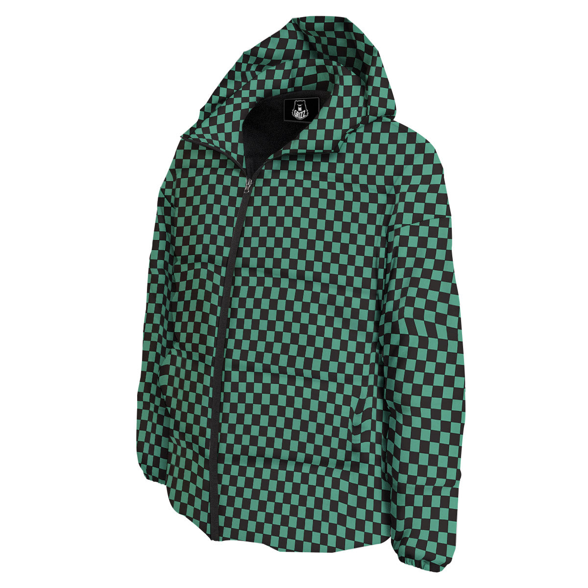 Tanjiro Print Pattern Down Jacket-grizzshop