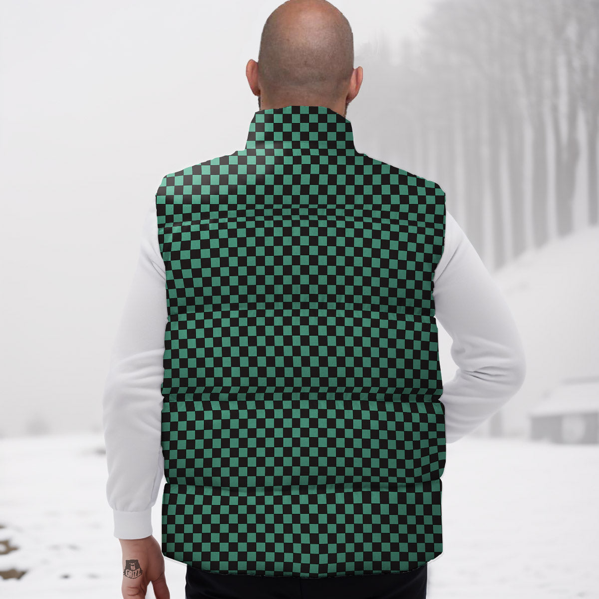 Tanjiro Print Pattern Down Vest-grizzshop