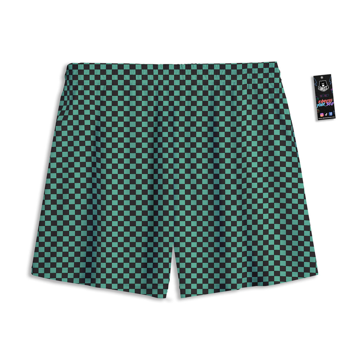 Tanjiro Print Pattern Mesh Shorts-grizzshop