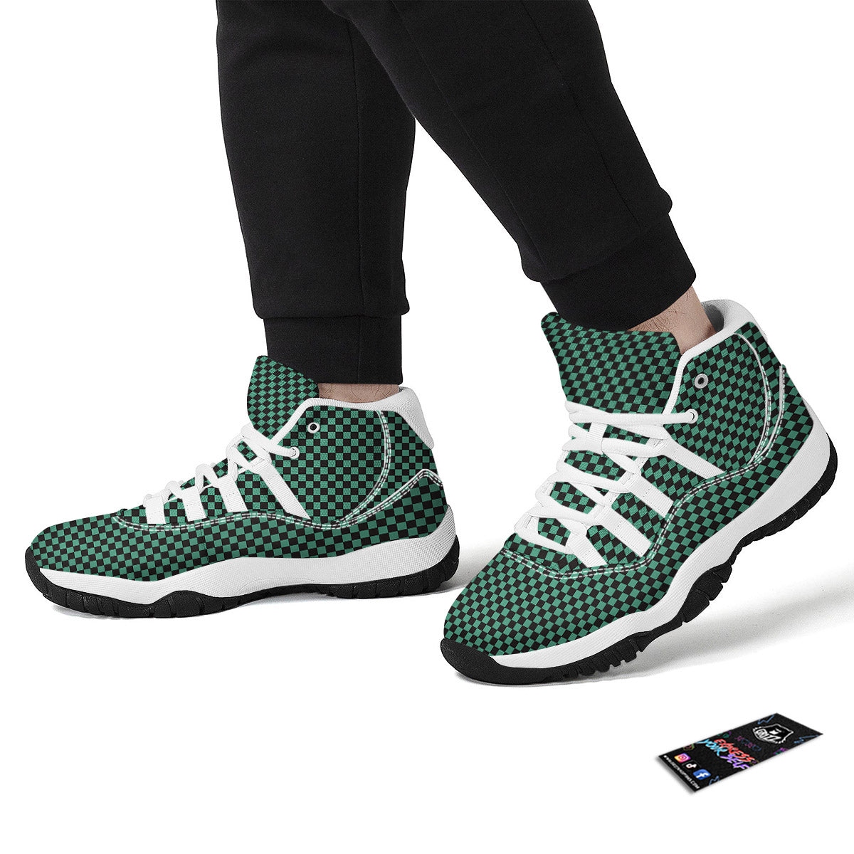 Tanjiro Print Pattern White Bball Shoes-grizzshop