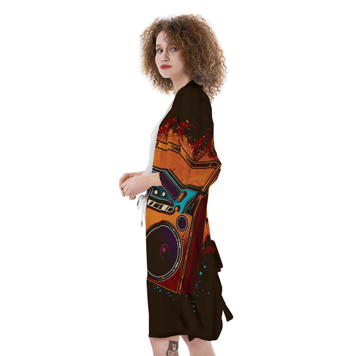 Tape Old Cassette Print Kimono-grizzshop