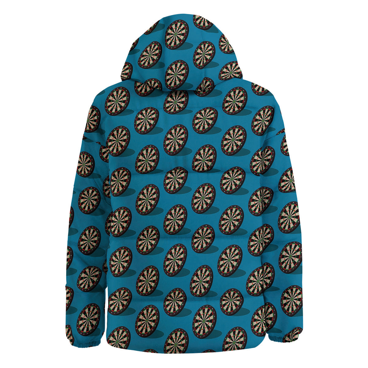 Target Blue Bullseye Print Pattern Down Jacket-grizzshop