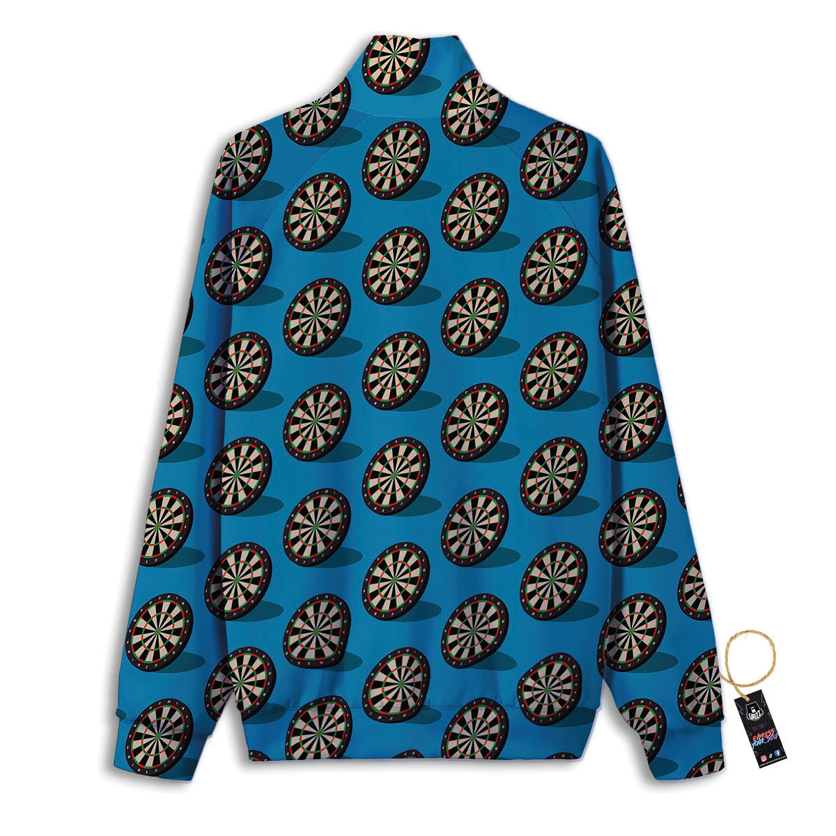 Target Blue Bullseye Print Pattern Track Jacket-grizzshop