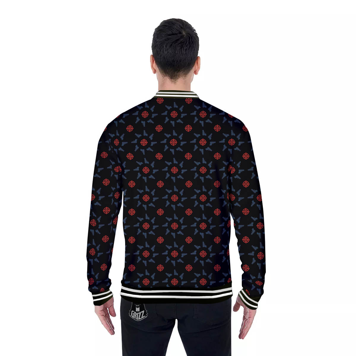 Target Bullseye Print Pattern Baseball Jacket-grizzshop