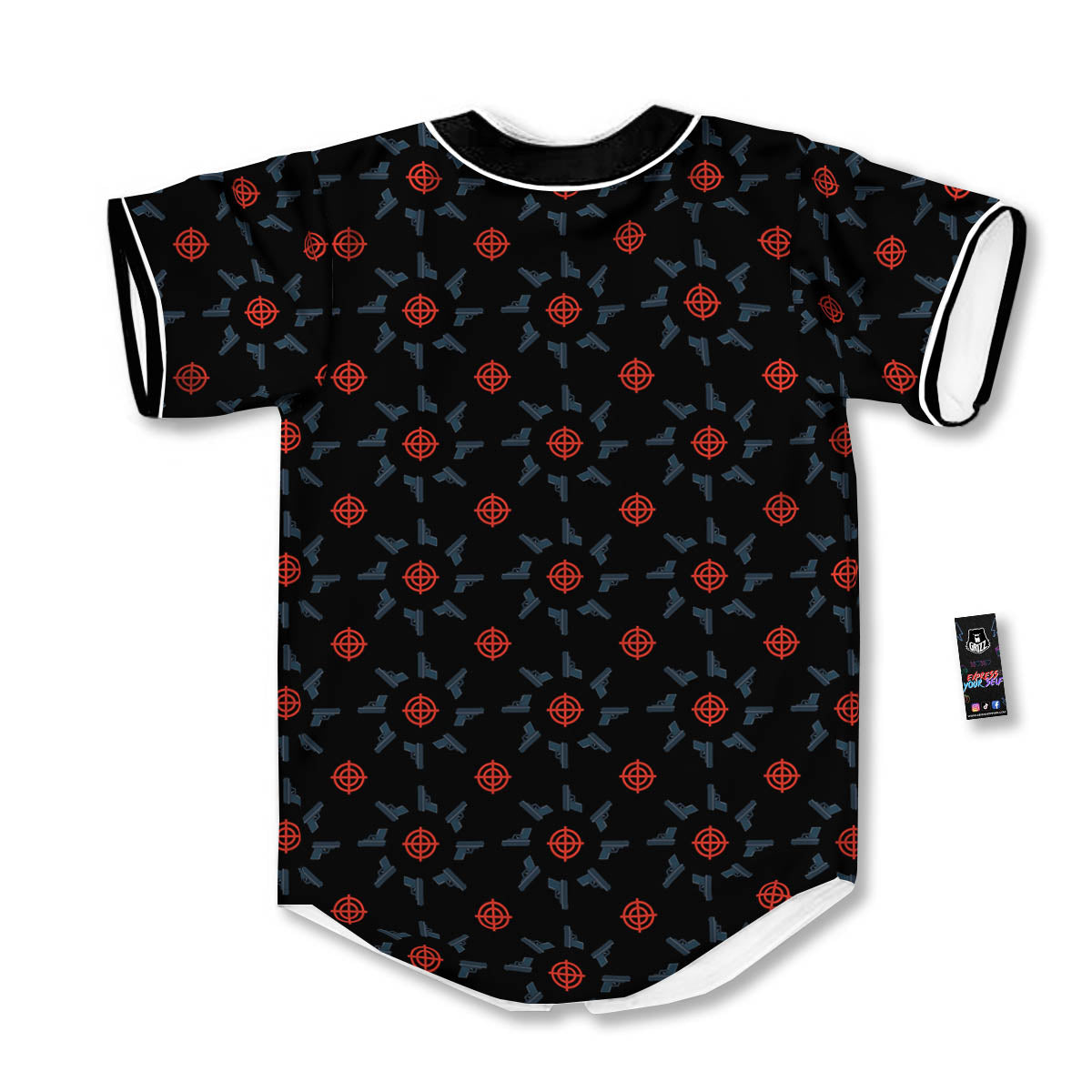 Target Bullseye Print Pattern Baseball Jersey-grizzshop