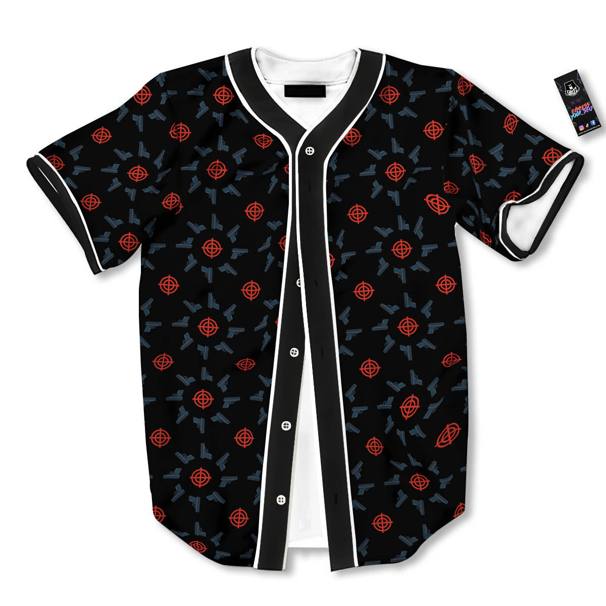 Target Bullseye Print Pattern Baseball Jersey-grizzshop