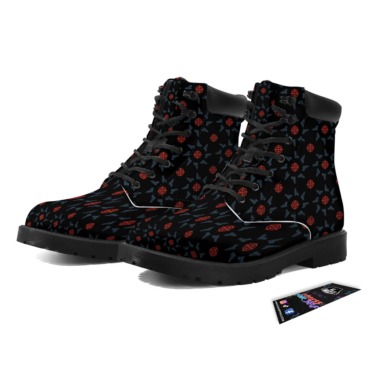 Target Bullseye Print Pattern Boots-grizzshop