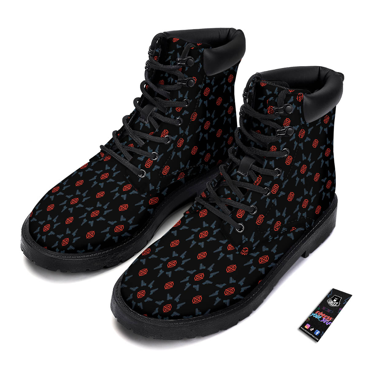 Target Bullseye Print Pattern Boots-grizzshop