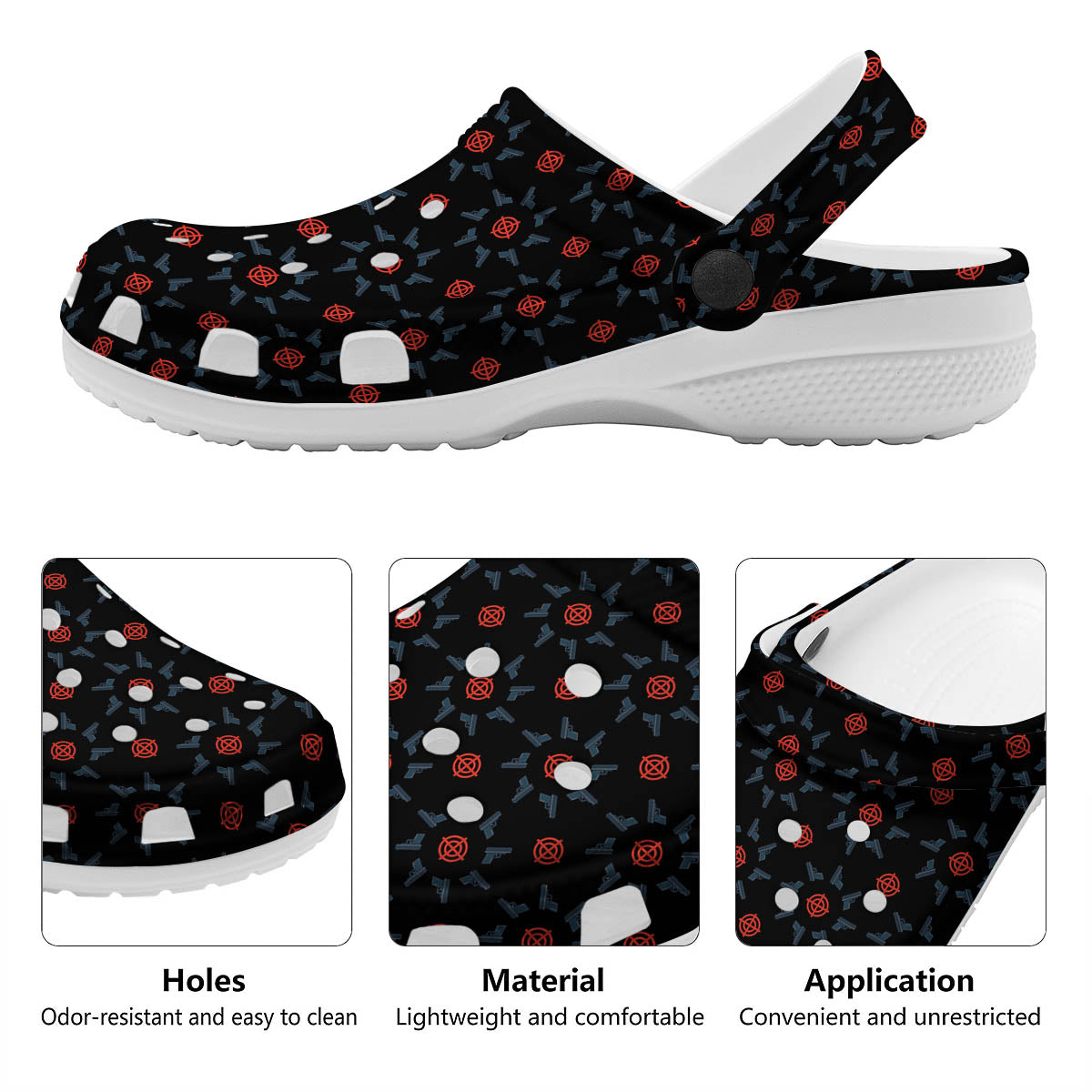Target Bullseye Print Pattern Clog-grizzshop