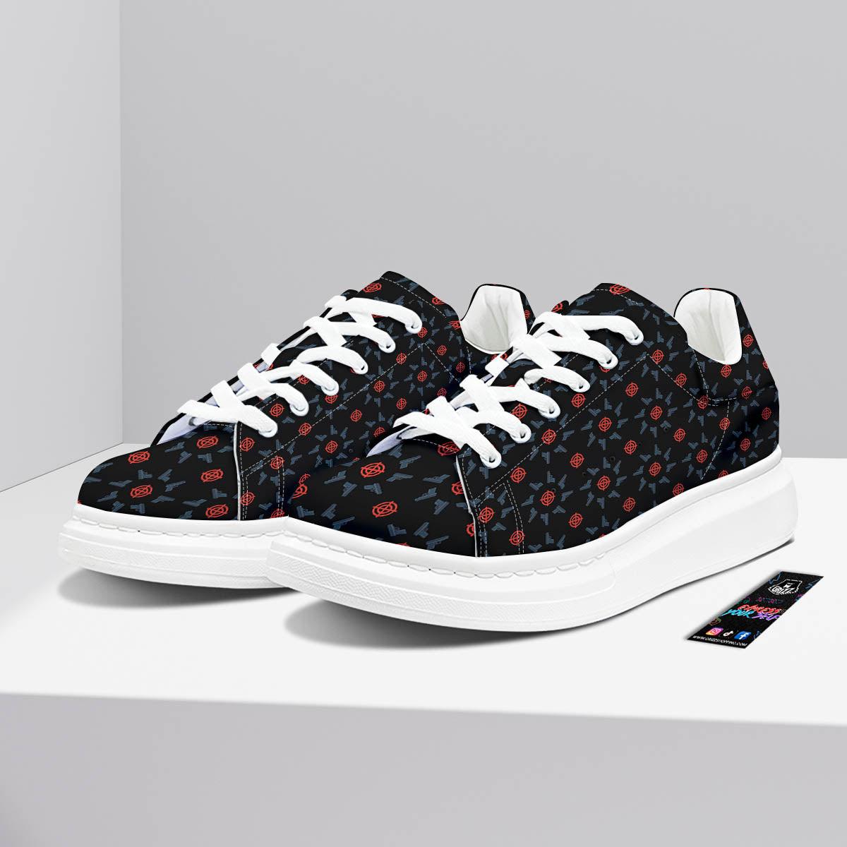 Target Bullseye Print Pattern Platform Shoes-grizzshop