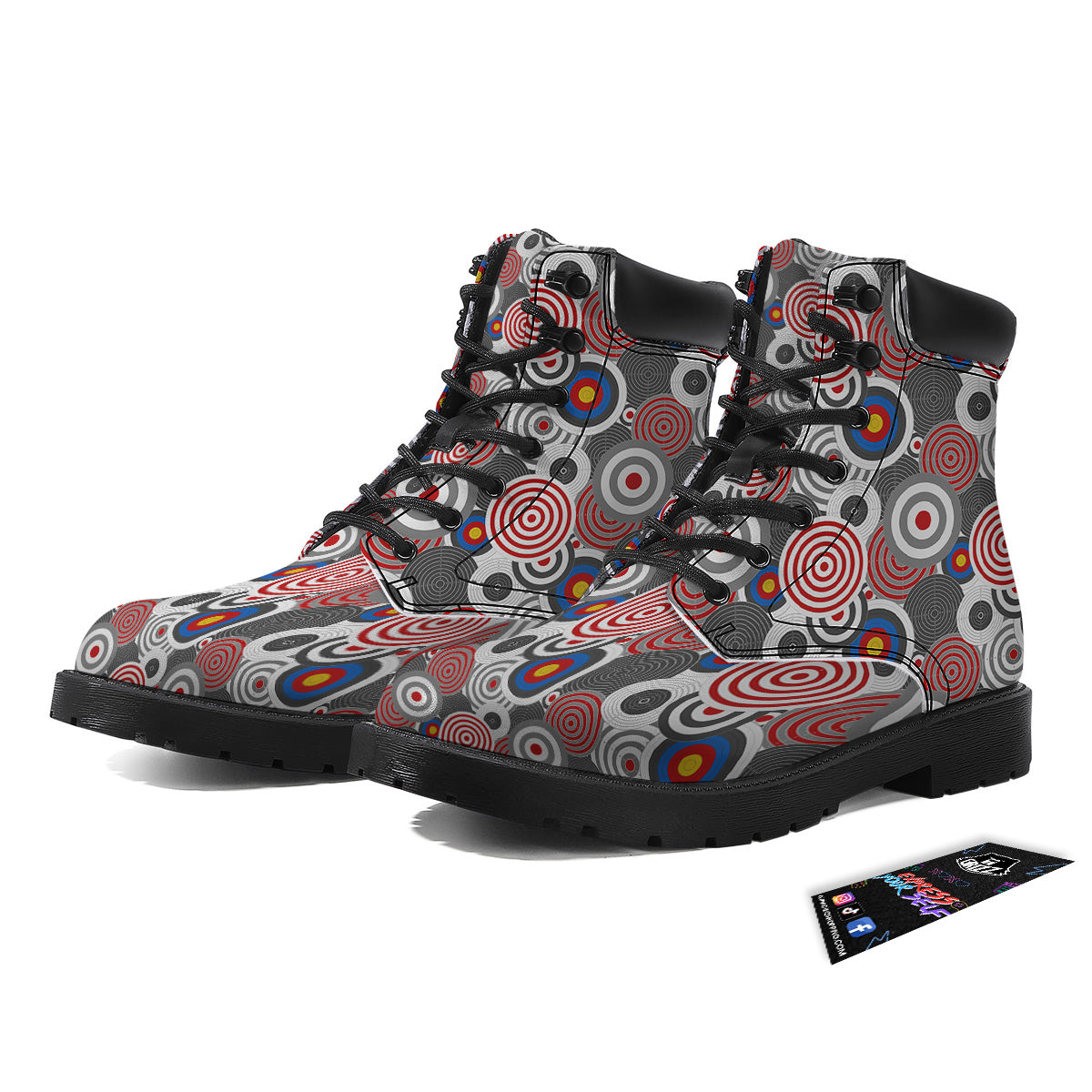 Target Darts Board Game Print Pattern Boots-grizzshop