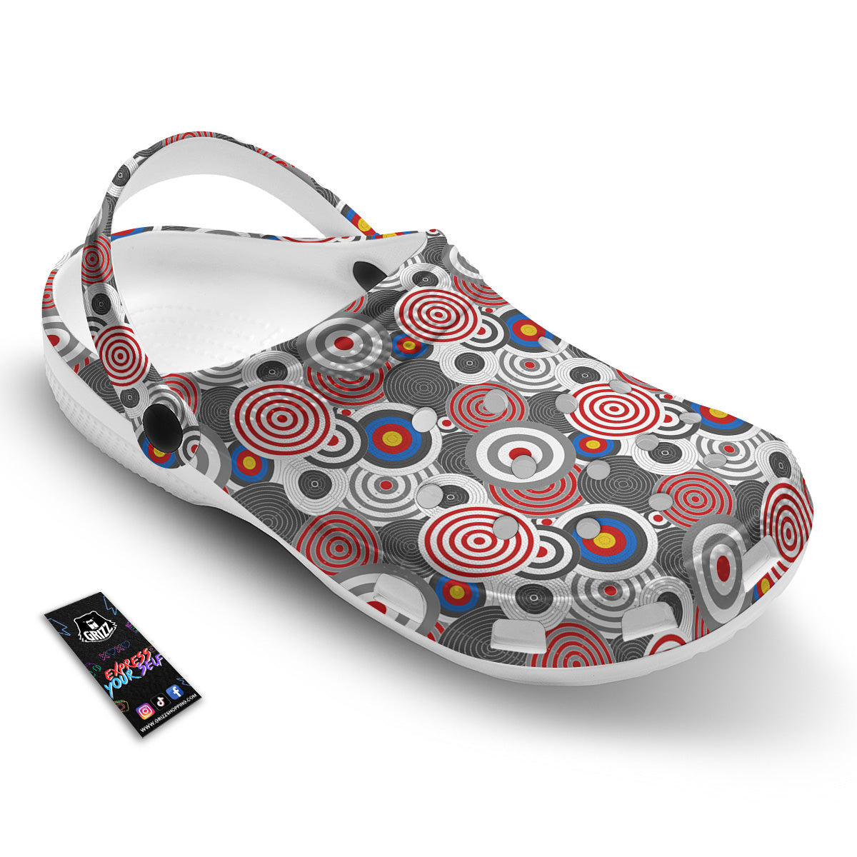 Target Darts Board Game Print Pattern Clog-grizzshop
