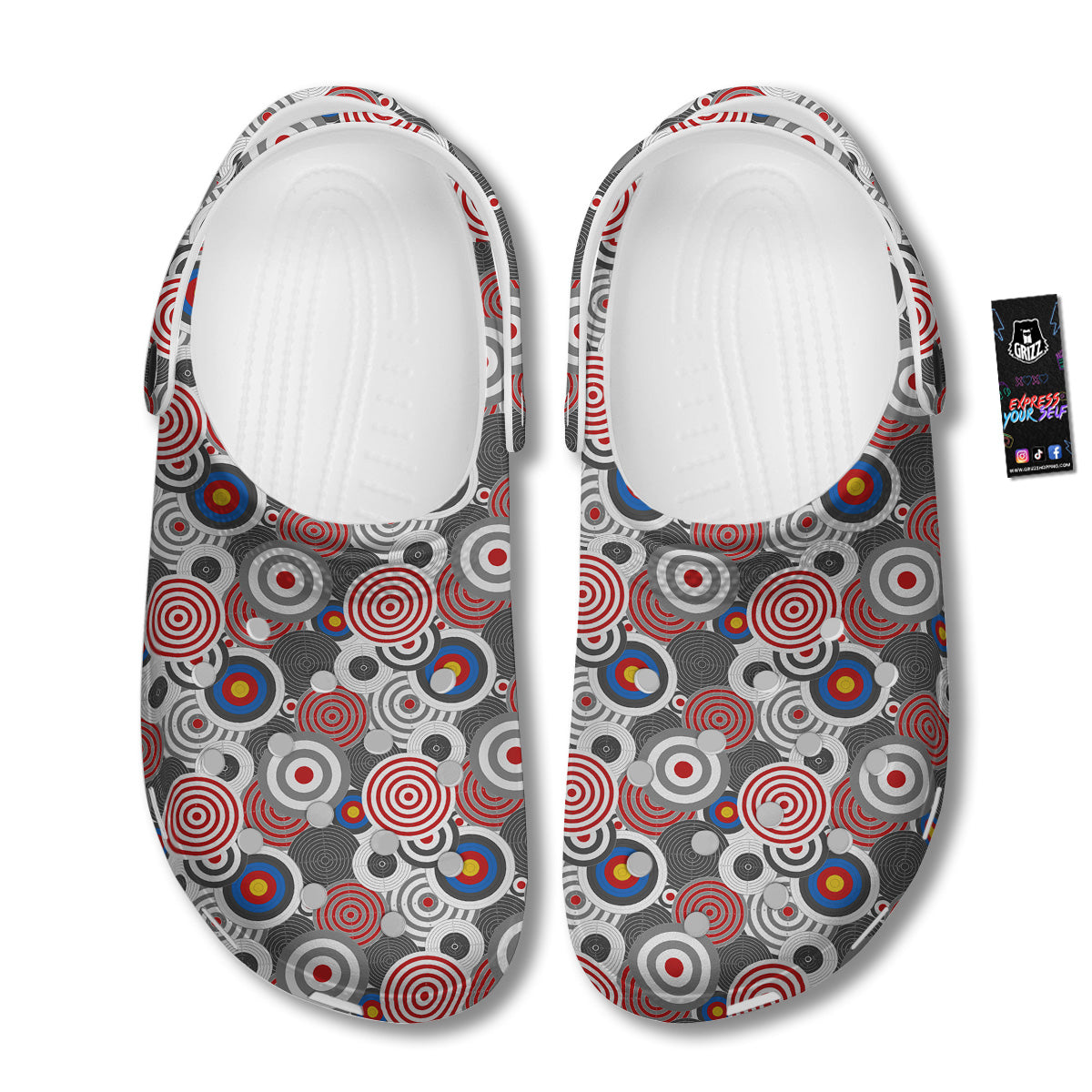 Target Darts Board Game Print Pattern Clog-grizzshop