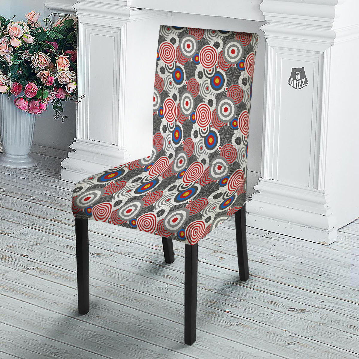 Target Darts Board Game Print Pattern Dining Chair Slipcover-grizzshop