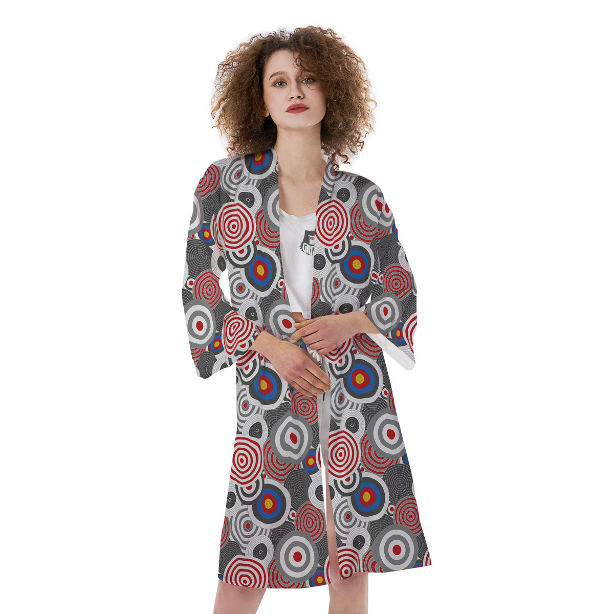 Target Darts Board Game Print Pattern Kimono-grizzshop