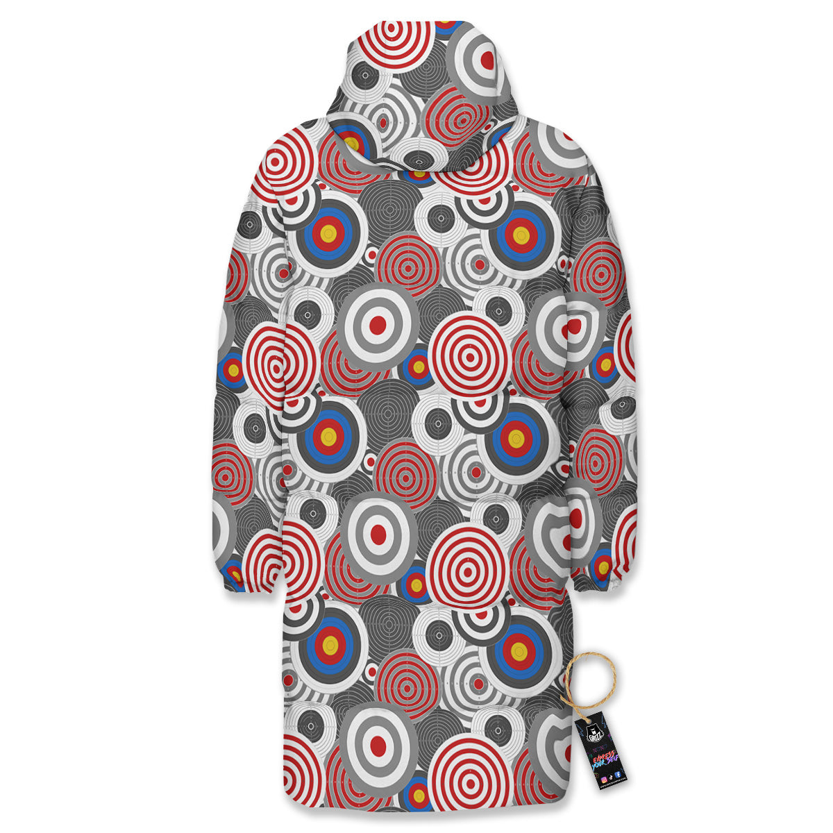 Target Darts Board Game Print Pattern Long Down Jacket-grizzshop