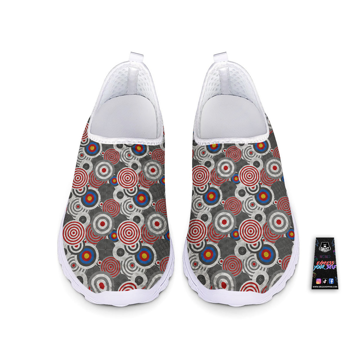 Target Darts Board Game Print Pattern Nurse Shoes-grizzshop