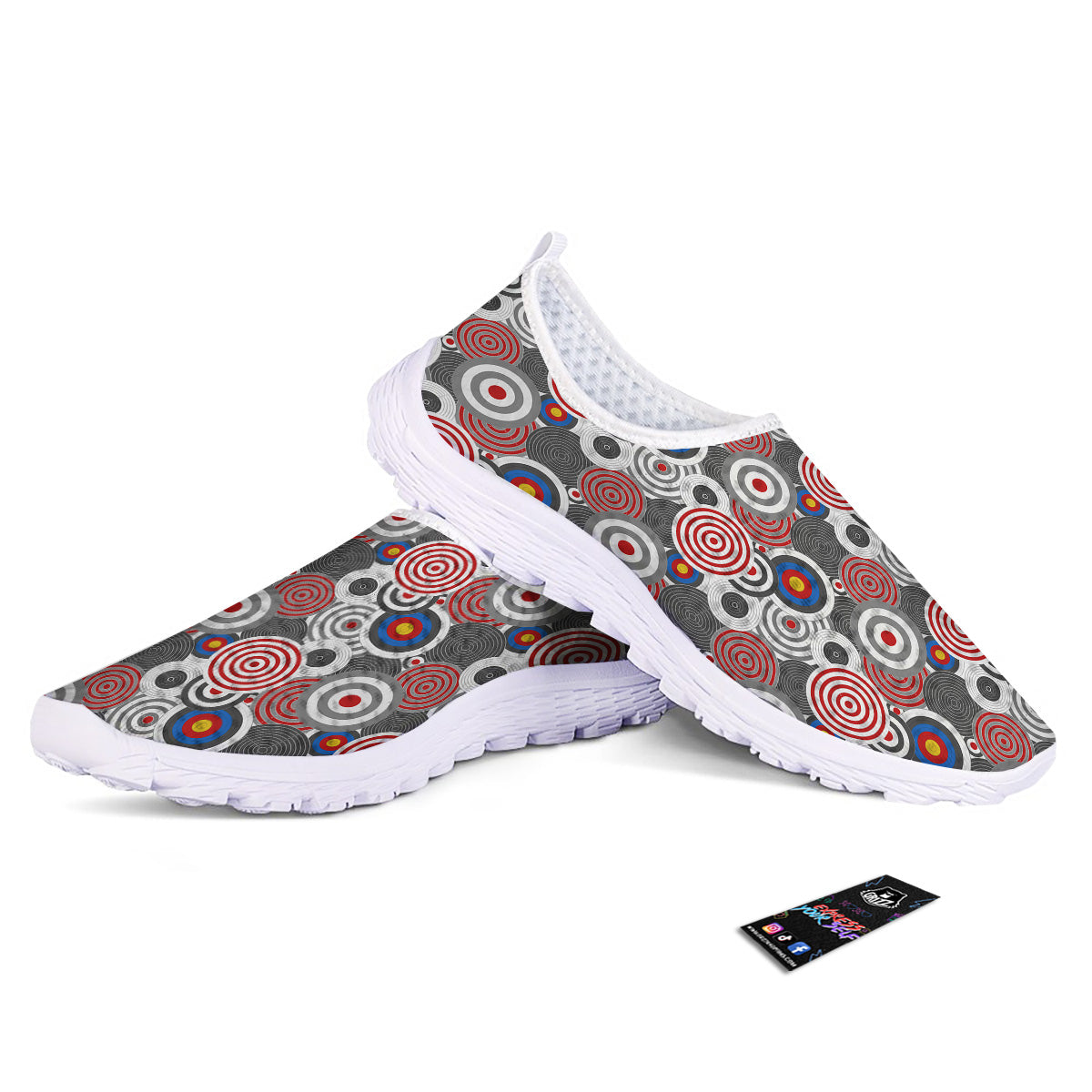 Target Darts Board Game Print Pattern Nurse Shoes-grizzshop