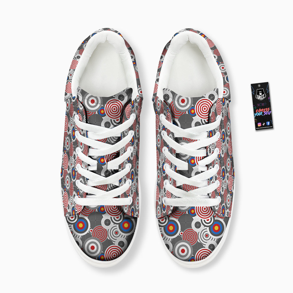 Target Darts Board Game Print Pattern Platform Shoes-grizzshop