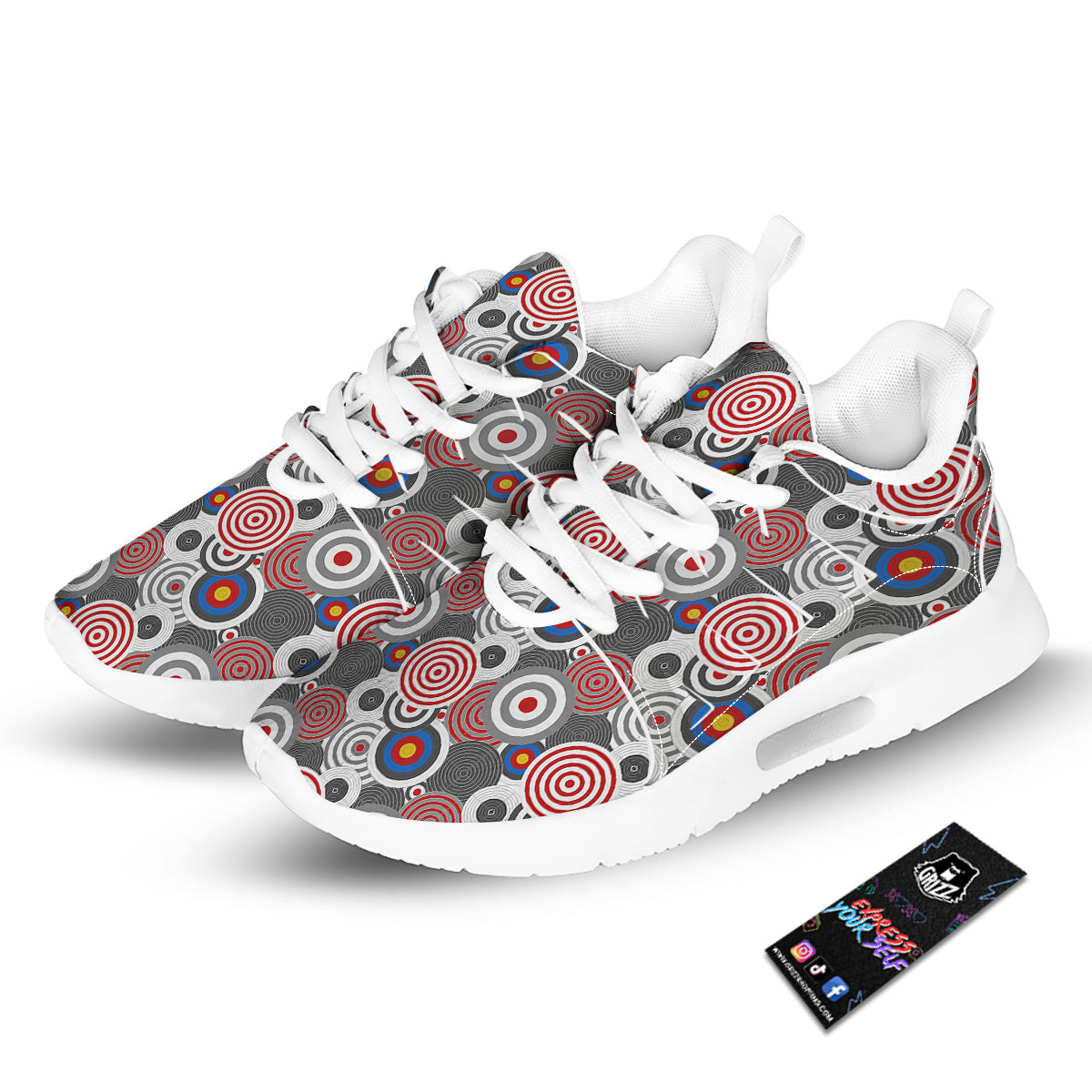 Target Darts Board Game Print Pattern Tennis Shoes-grizzshop