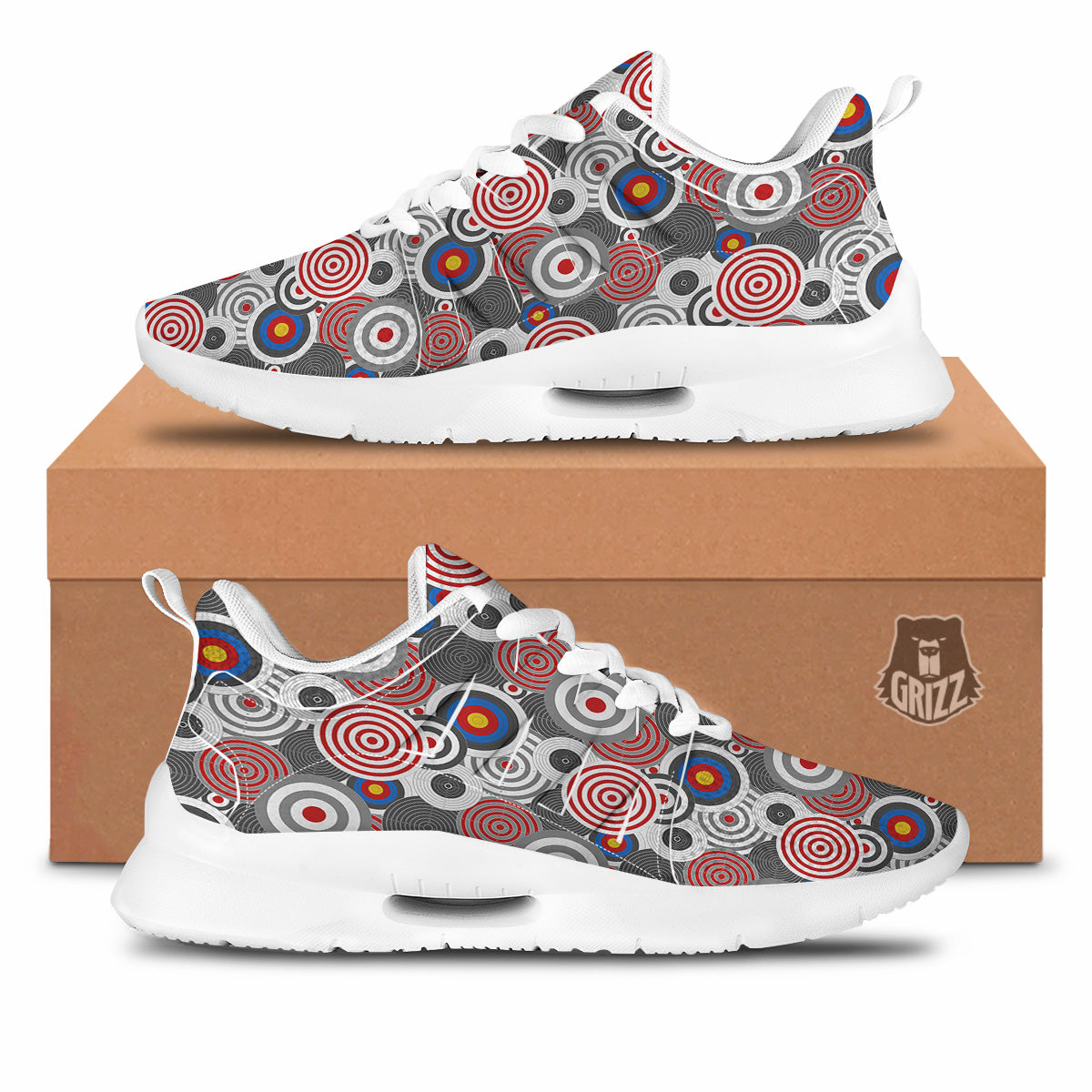 Target Darts Board Game Print Pattern Tennis Shoes-grizzshop