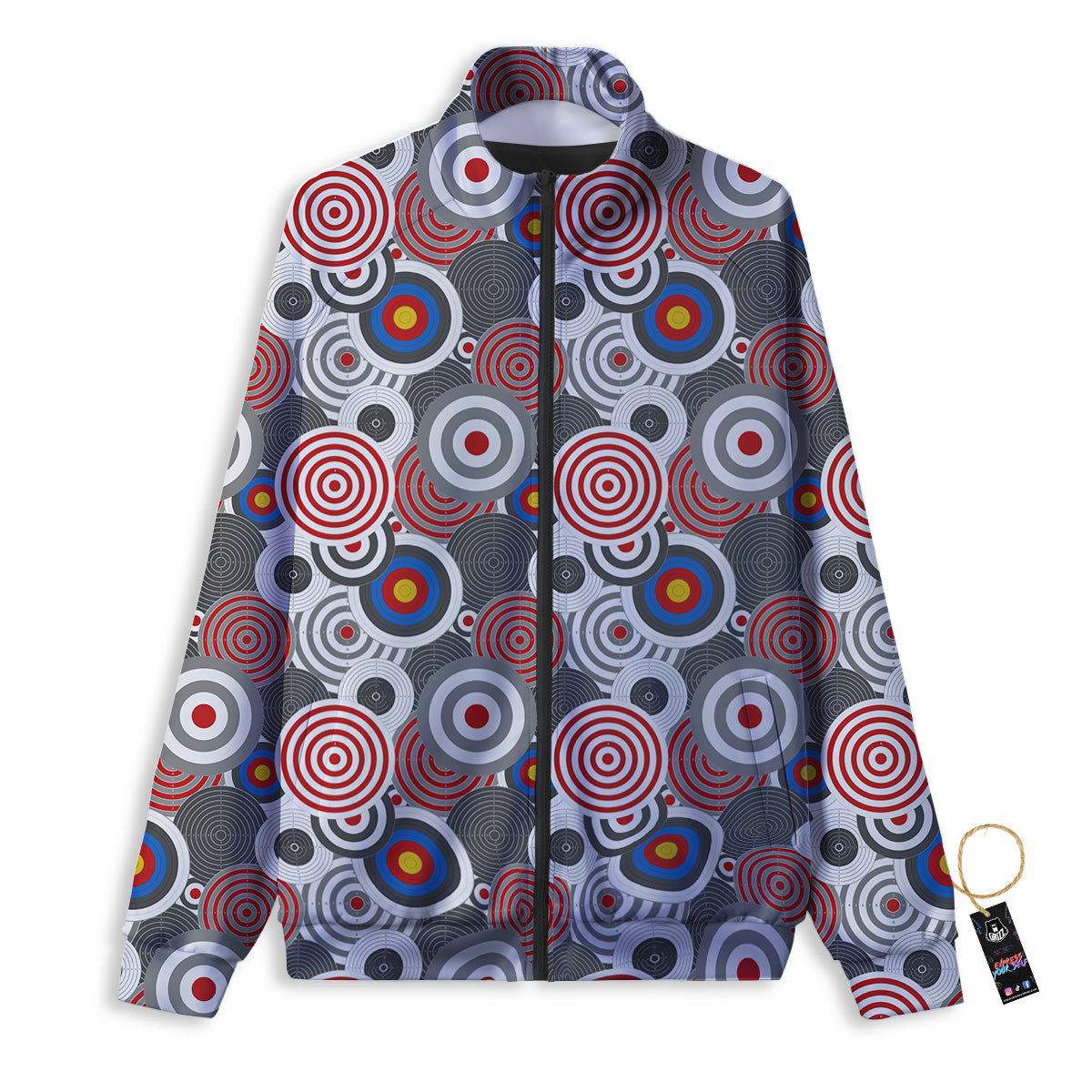 Target Darts Board Game Print Pattern Track Jacket-grizzshop