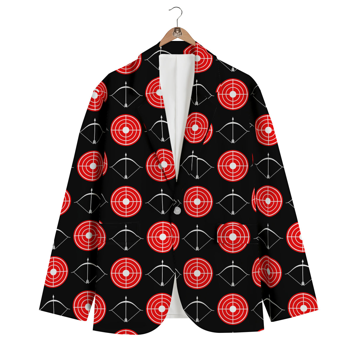 Targets Archery Pattern Print Men's Blazer-grizzshop