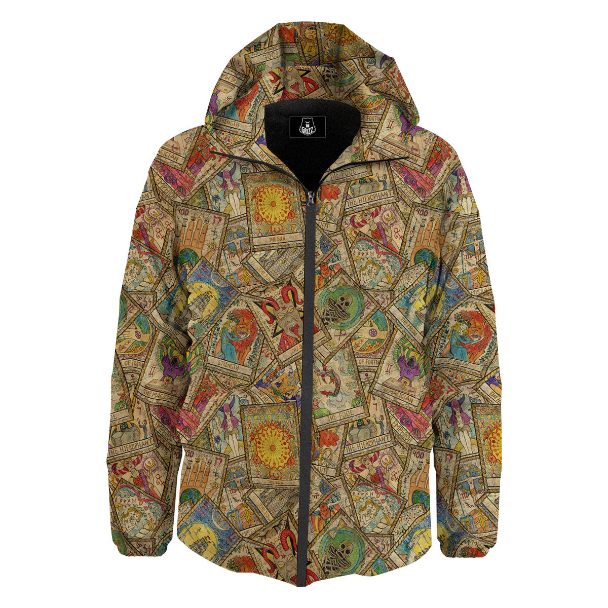 Tarot Card Wicca Vintage Print Pattern Down Jacket-grizzshop