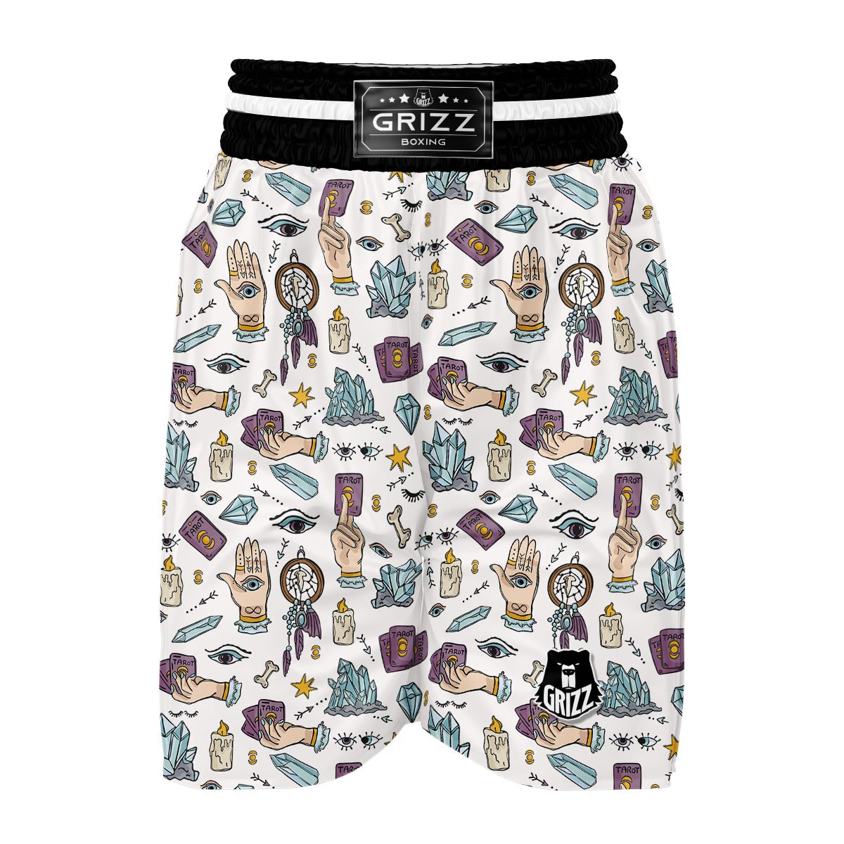 Tarot Print Pattern Boxing Shorts-grizzshop