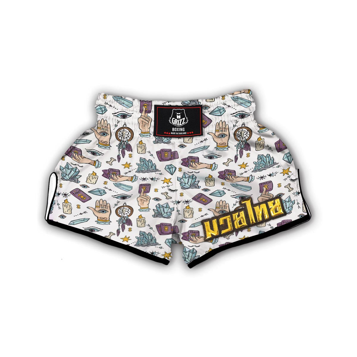 Tarot Print Pattern Muay Thai Boxing Shorts-grizzshop