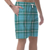 Tartan Aqua Blue Plaid Men's Shorts-grizzshop