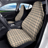 Tartan Beige Print Pattern Car Seat Covers-grizzshop