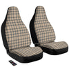 Tartan Beige Print Pattern Car Seat Covers-grizzshop