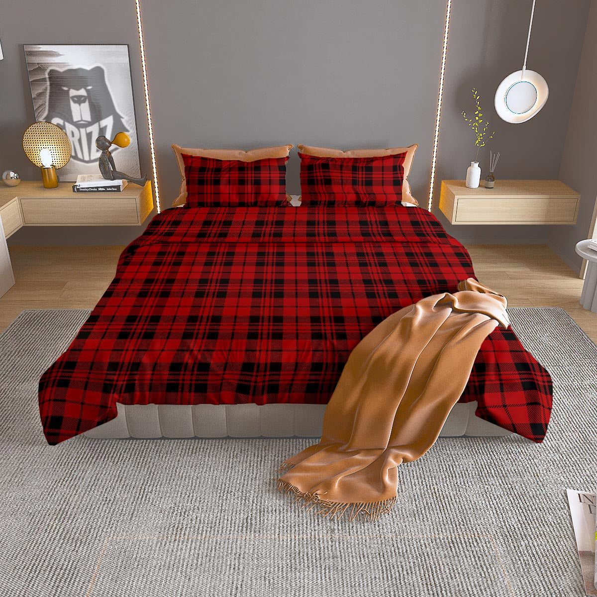 Tiger Watercolor Print Pattern Duvet Cover Bedding Set