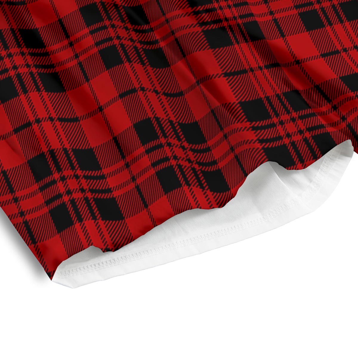Tartan Black And Red Print Pattern Men's Athletic Shorts