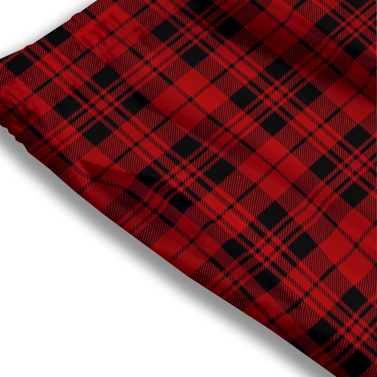 Tartan Black And Red Print Pattern Mesh Shorts