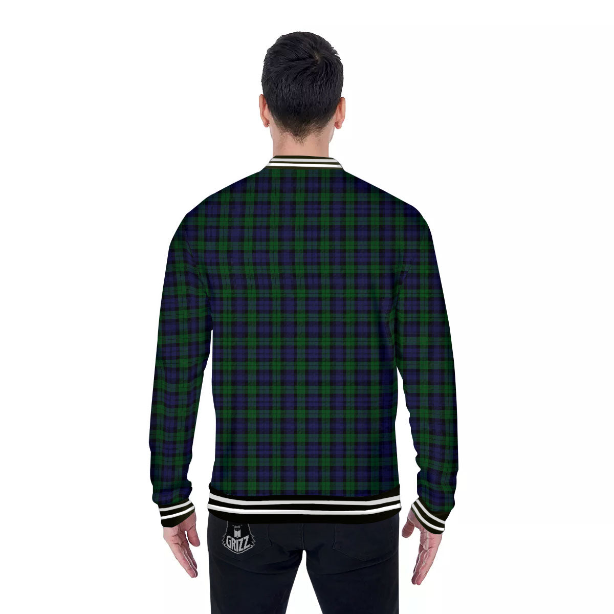 Tartan Black Watch Print Pattern Baseball Jacket-grizzshop