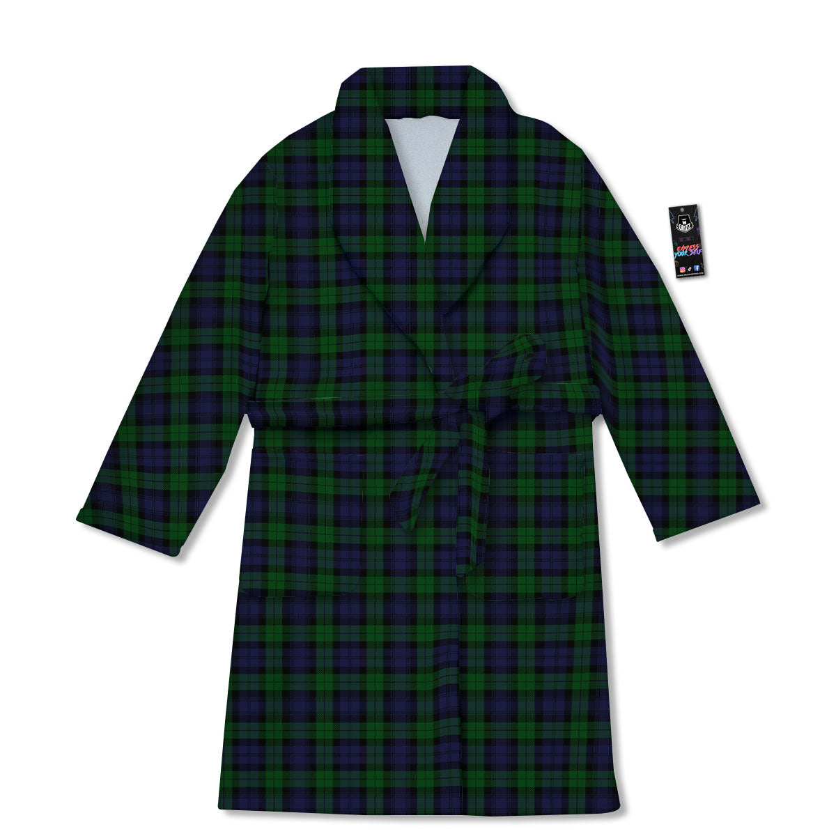 Tartan Black Watch Print Pattern Bathrobe-grizzshop