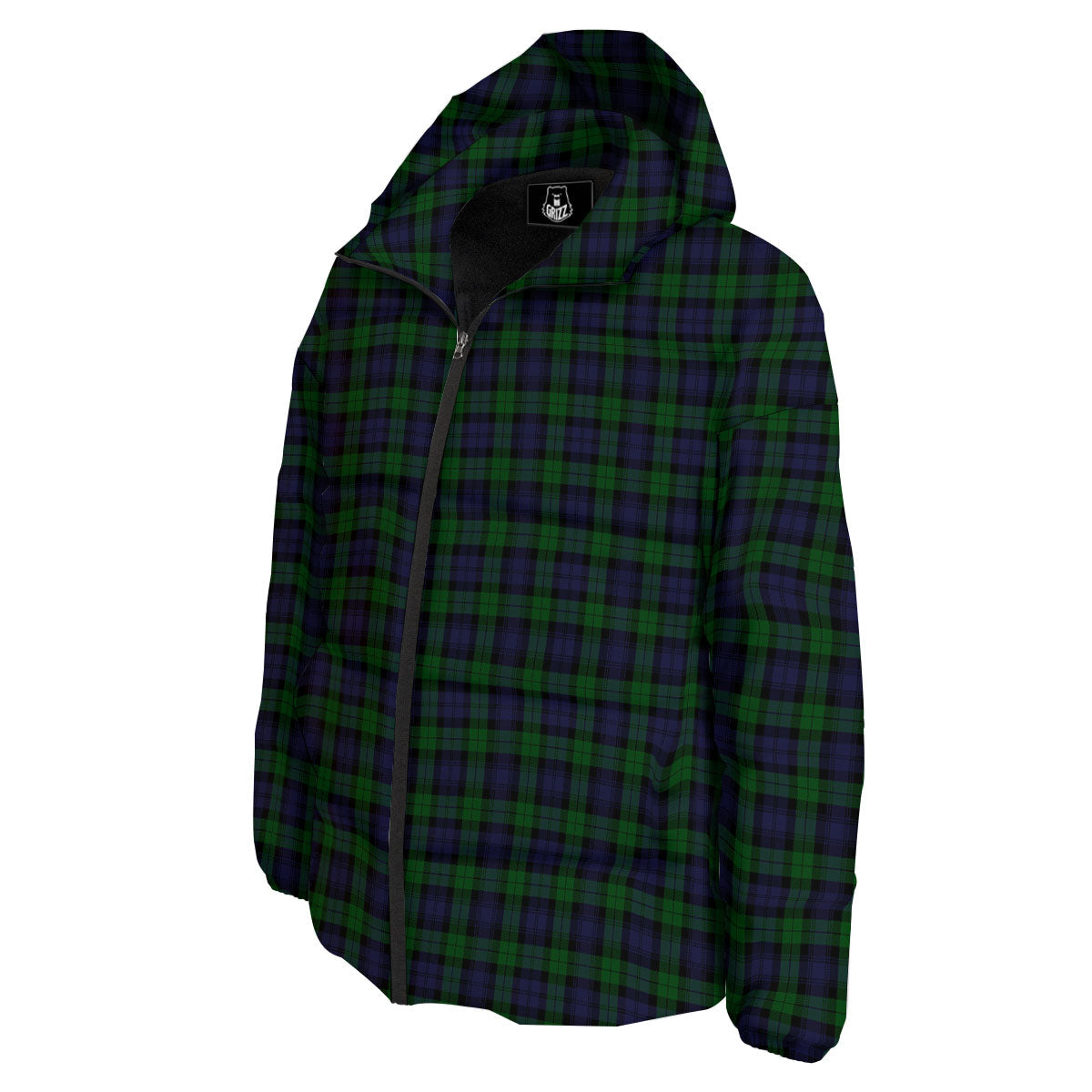 Tartan Black Watch Print Pattern Down Jacket-grizzshop