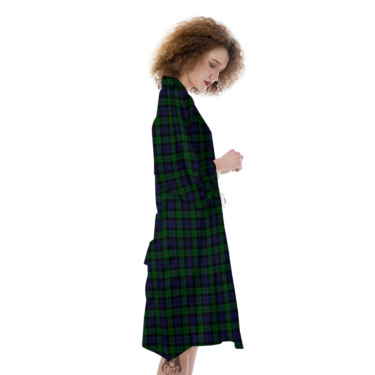 Tartan Black Watch Print Pattern Kimono-grizzshop
