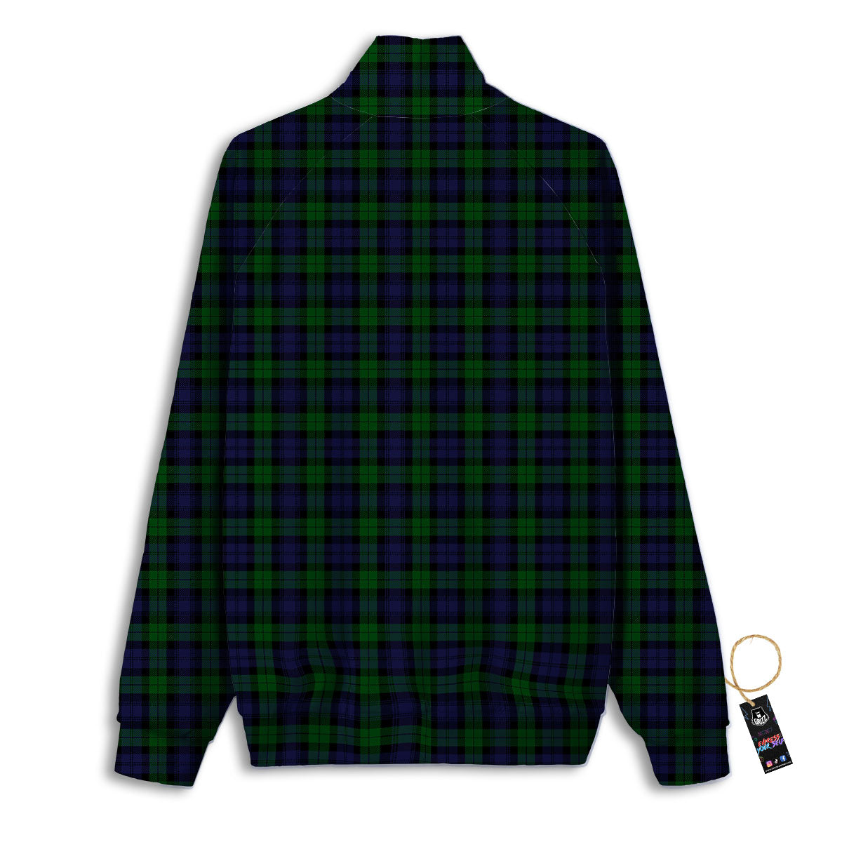 Tartan Black Watch Print Pattern Track Jacket-grizzshop
