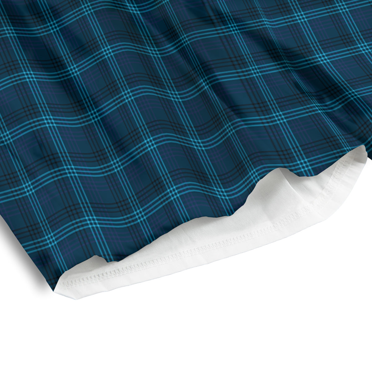 Tartan Blue And Black Print Pattern Men's Athletic Shorts