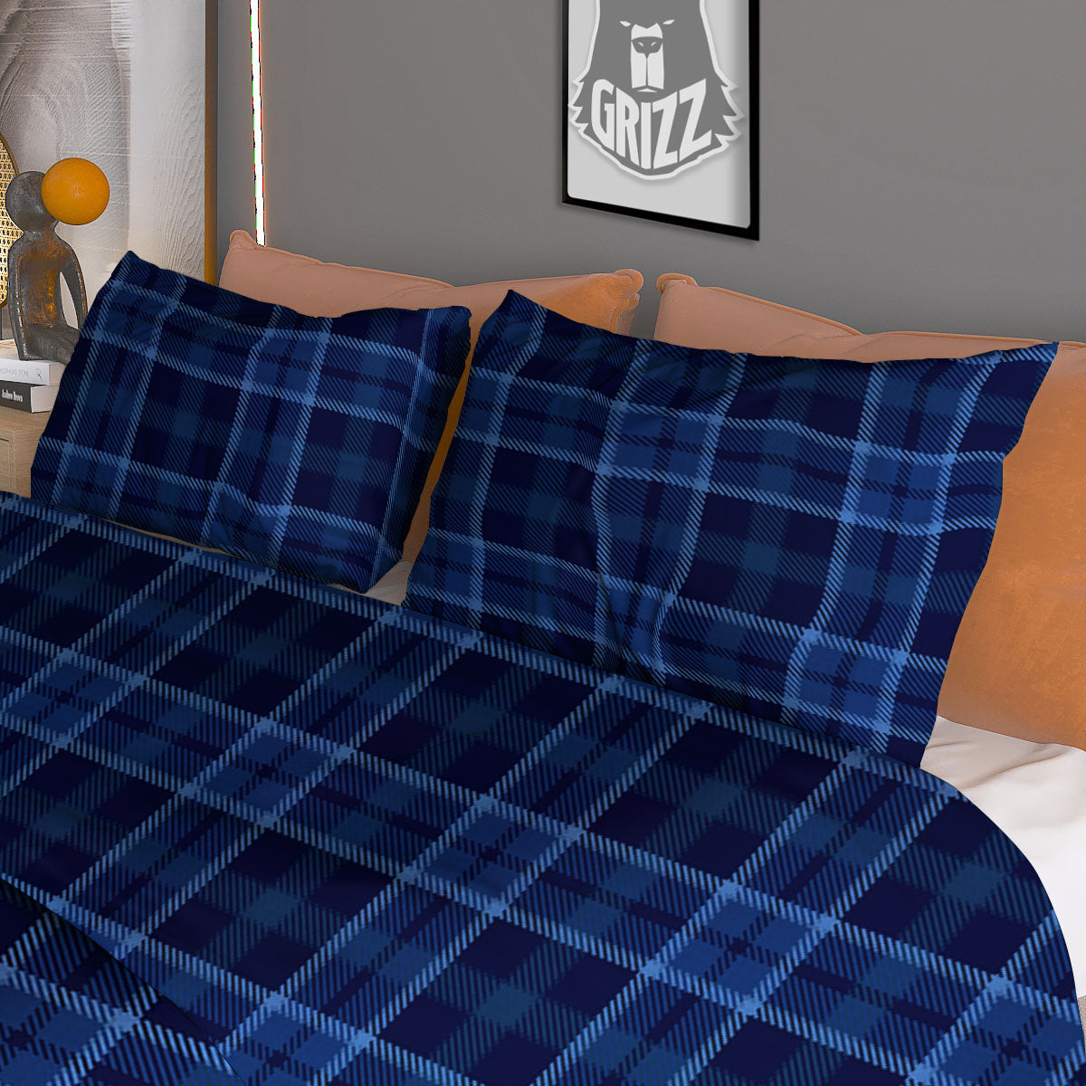 Stripe Camouflage Grey Tiger Print Duvet Cover Bedding Set