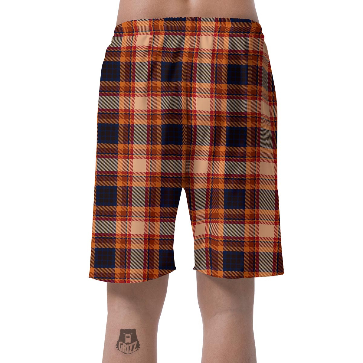 Tartan Brown Plaid Men's Shorts-grizzshop